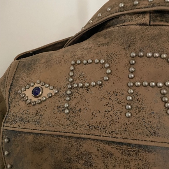 Studded Leather Moto Jacket Small $2800 - Picture 6 of 11